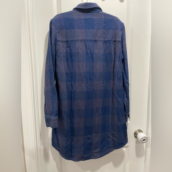 Outerknown Blue Plaid Shirt Dress Shacket Size S - Picture 3 of 4